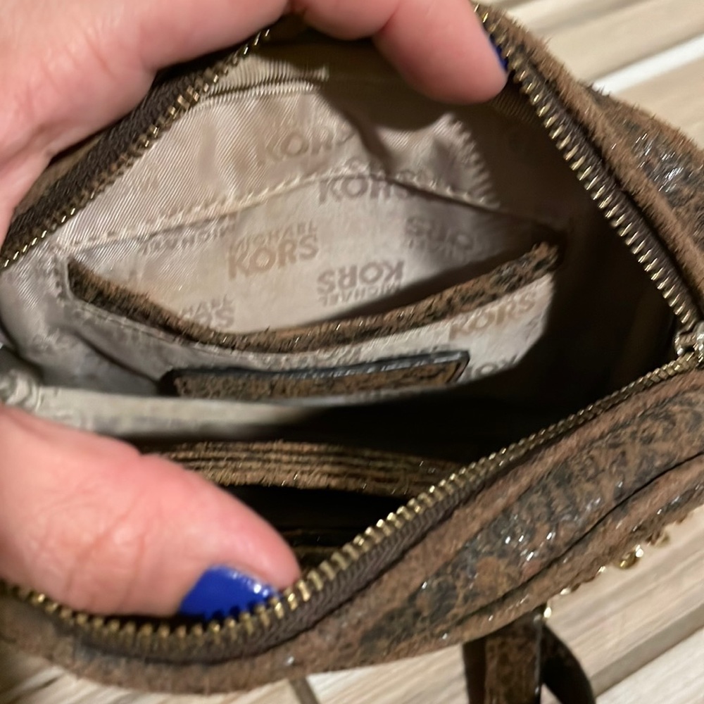 Michael Kors Brown Python Embossed Hamilton Leath… - image 8